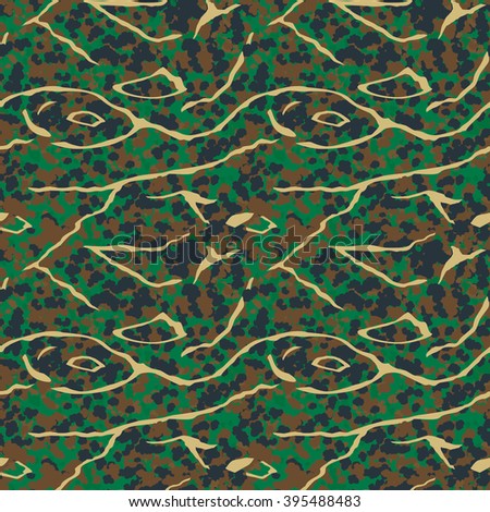 Insect Woodland Camouflage.
Seamless pattern.