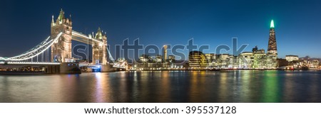 London Skyline Panorama at Twilight