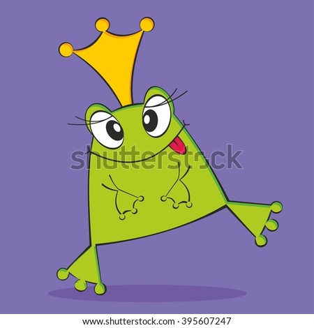 beautiful green frog wearing a crown