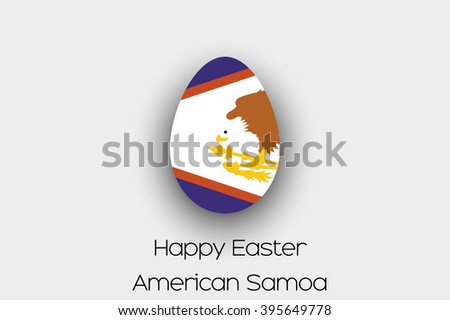 An Easter Egg  Flag Illustration of the country of American Samoa