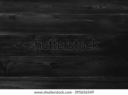black wood texture. Black wooden planks board. View from above.