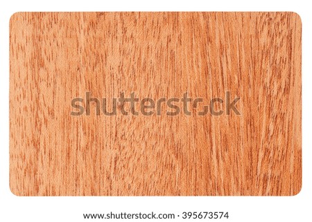 Wooden business card template isolated on white background