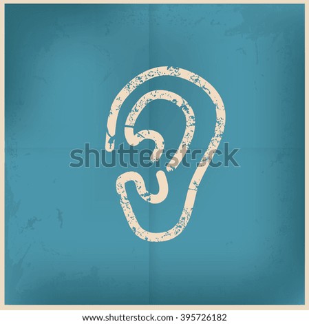 Ear design on old background,vector