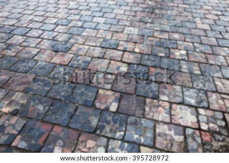   old road made of stone, photographed close-up, defocused