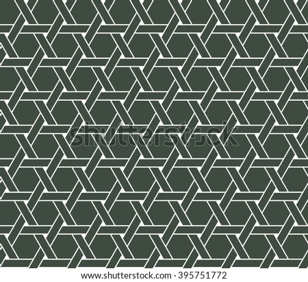 Seamless timber green hexagonal clockwise turning sun pattern vector