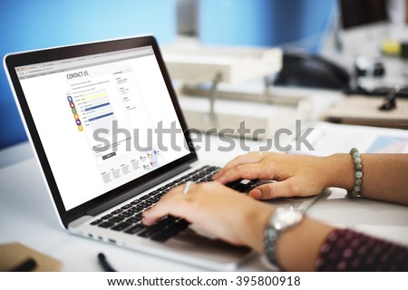 Contact Us Form Digital Web Page Concept Royalty-Free Stock Photo #395800918