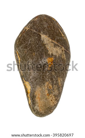 collection of ocean stones, Isolated on white background.