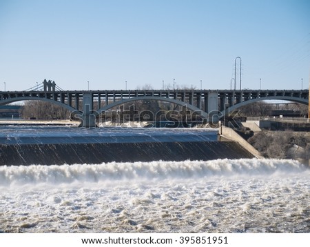 Dam in the Mississippi River
