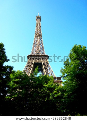 Eiffel Tower Behind Trees