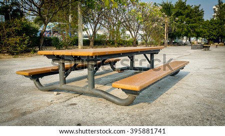 table in Skate Park in the daytime. Customizable dark tones .