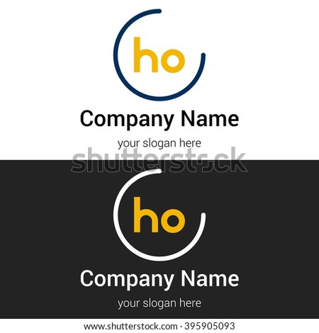 HO business logo icon design template elements. Vector color sign.