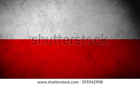 Poland flag on a dark concrete surface