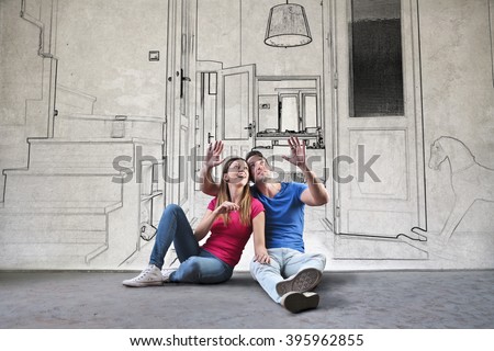 Projecting a future house Royalty-Free Stock Photo #395962855