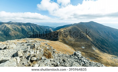 View of autumn nature in Tatra Mountains in Slovakia