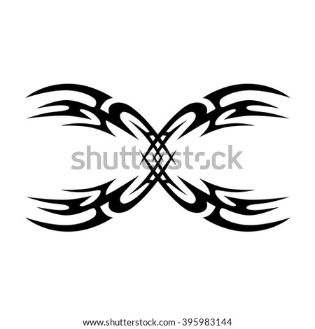 Tattoo tribal vector design sketch. Single sleeve art pattern arm. Simple logo. Designer isolated abstract element for arm, leg , shoulder men and women on white background.