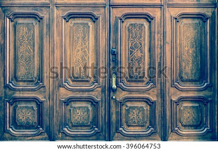 Original freemasonry door in Italy -  authentic door, more than 200 years old