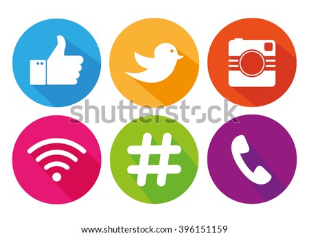 Icons for social networking vector Royalty-Free Stock Photo #396151159
