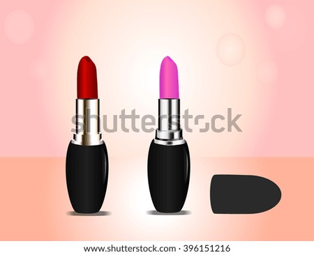 fashionable background with lipstick