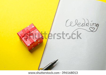 wedding, notebook, gift box,wedding ring