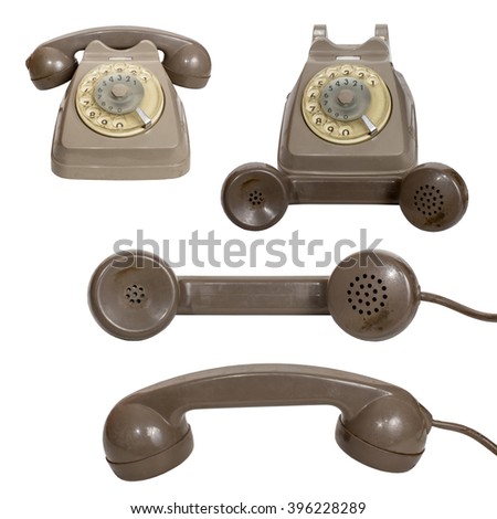 Retro  rotary telephone isolated on white background
