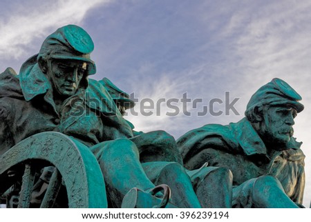 Detail of Civil War Statue outside U.S.Capitol Royalty-Free Stock Photo #396239194