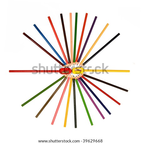 ASSORTMENT OF COLORED PENCILS WITH SHARPENER