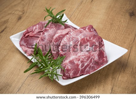 Fresh face pork's meat
