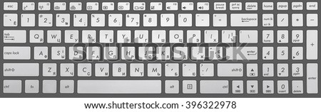 Modern grey and chrome keyboard isolated