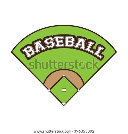 Isolated baseball green field on a white background