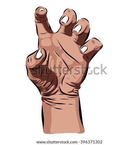 halloween hand on a white background. 