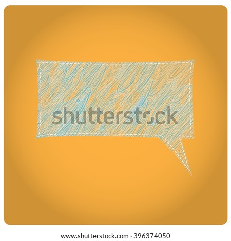 Isolated bubble chat with texture on a colored background