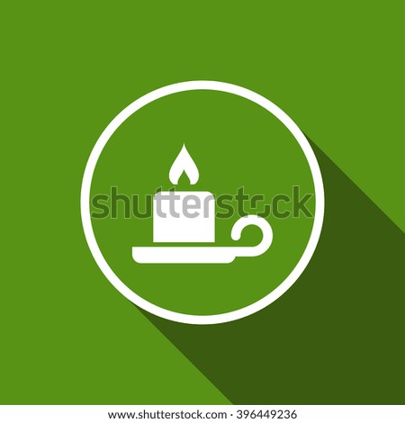 candle flat icon with long shadow. vector illustration