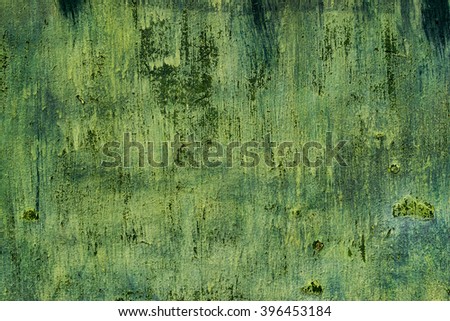 Grunge Texture, Old Worn Green Paint Wall Background