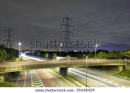 Motion blur of motorway at night