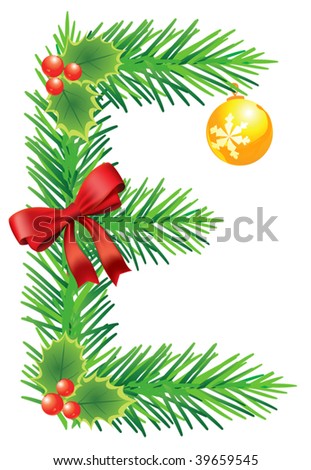 Letter with decoration for  Christmas  design