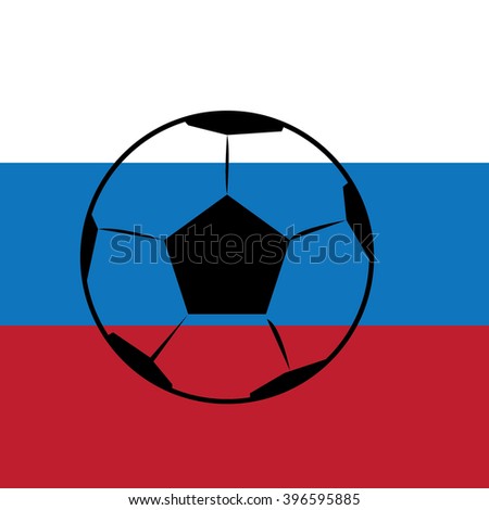Russia flag with soccer football-vector