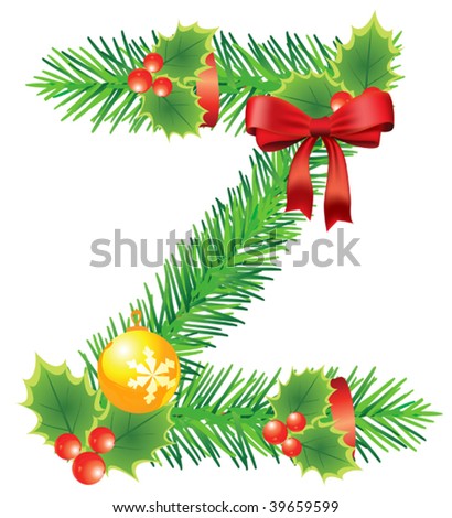 Letter with decoration for  Christmas  design