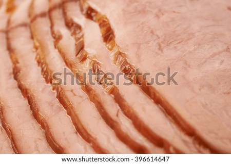 Pile of ham slices