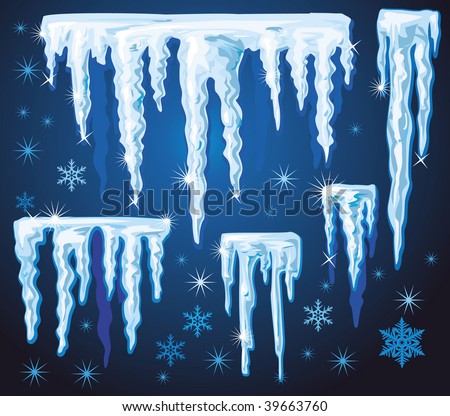Set of vector icicles for design Royalty-Free Stock Photo #39663760