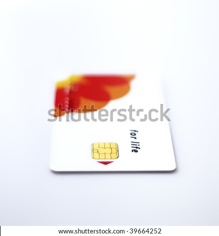 Credit card with chip. Soft DOF