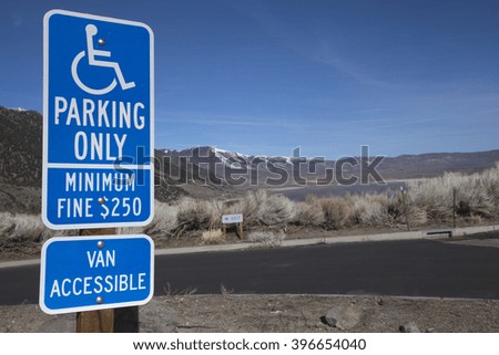 Blue disabled parking sign 