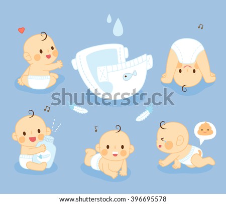 set Diaper Baby Royalty-Free Stock Photo #396695578