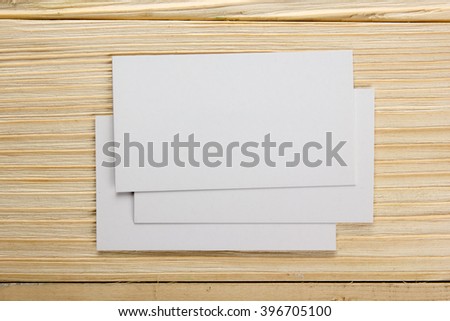 White blank business visit card, gift, ticket, pass, present clo