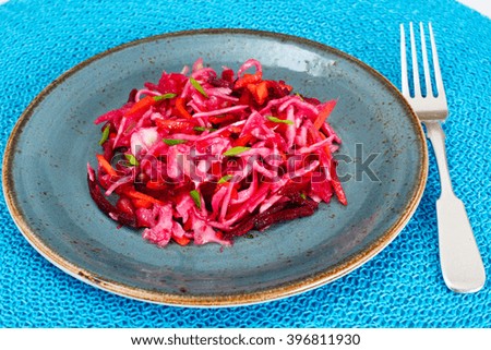 Salad of Beets and Carrots with Sauerkraut, Spices Studio Photo