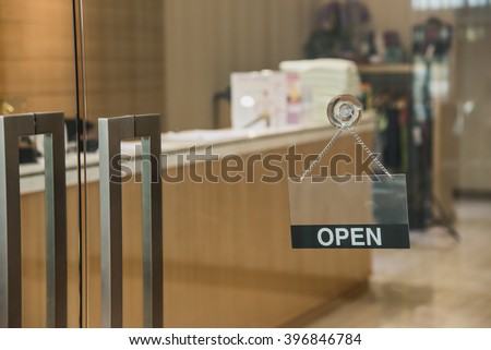 sign open on the office door