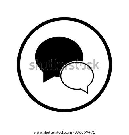Speech bubble icon or message icon in circle . Vector illustration