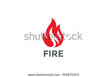 Fire Flame Logo design vector template.
Bonfire Silhouette Shape Logotype concept icon.