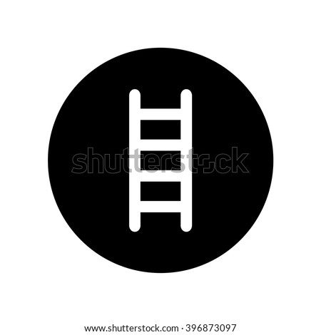 Ladder icon in circle . Vector illustration