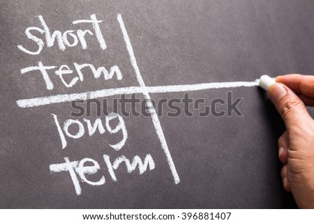 Hand writing term of business plan on chalkboard Royalty-Free Stock Photo #396881407