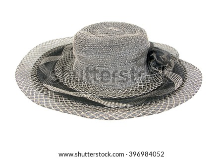 Black and white lady hat isolated on a white background